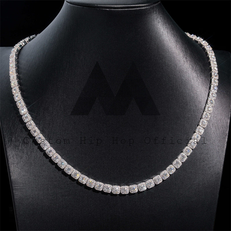 Hip Hop Iced Out Men Women Fashion Classic Design 6MM Silver 925 Moissanite Cluster Tennis Chain