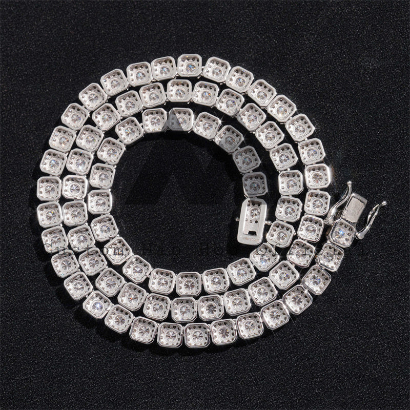Hip Hop Iced Out Men Women Fashion Classic Design 6MM Silver 925 Moissanite Cluster Tennis Chain