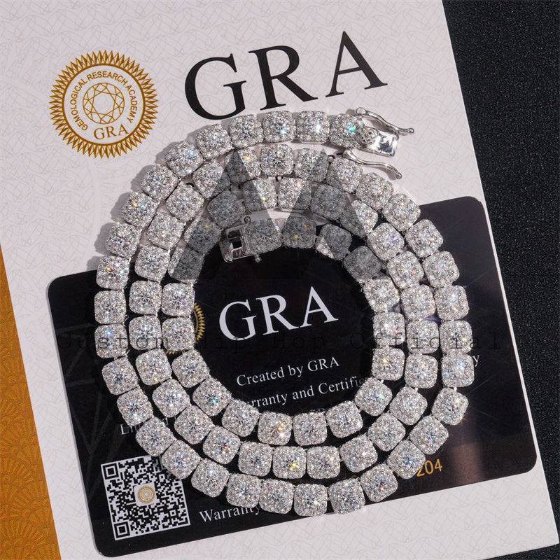 Hip Hop Iced Out Men Women Fashion Classic Design 6MM Silver 925 Moissanite Cluster Tennis Chain