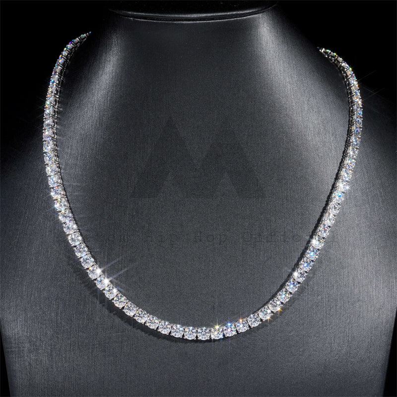 Hand Made High Quality Men Chain 10K Solid Real Gold 5MM Moissanite Diamond Tennis Chain Necklace