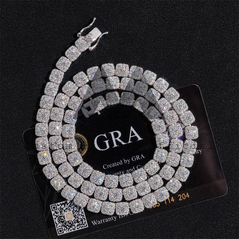 Hip Hop Iced Out Men Women Fashion Classic Design 6MM Silver 925 Moissanite Cluster Tennis Chain