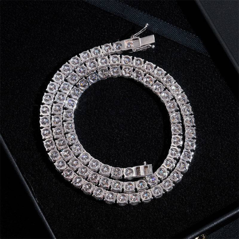 Men's 10K Solid Gold 5MM Moissanite Diamond Tennis Chain | Hip Hop Jewelry