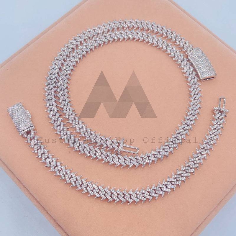 VVS Moissanite Cuban Link Chain 925 Silver Hip Hop Jewelry