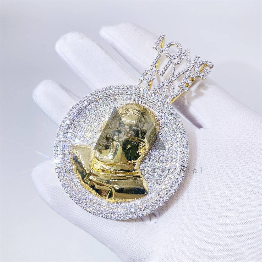 Hip hop jewelry with 10K-18K Gold VVS Moissanite Diamond Pendant