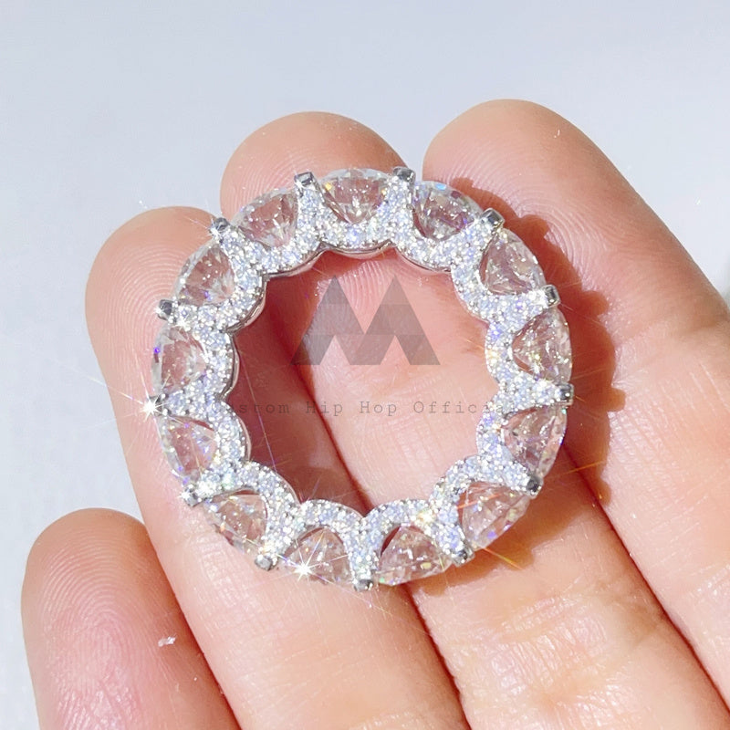 Venda quente VVS Moissanite Diamond Side Iced Eternity Ring Band para homens