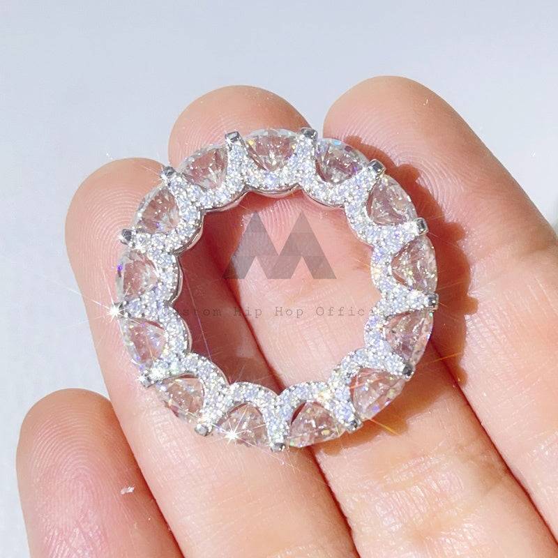 Hot selling hip hop jewelry with VVS Moissanite diamond side iced eternity ring band for men1