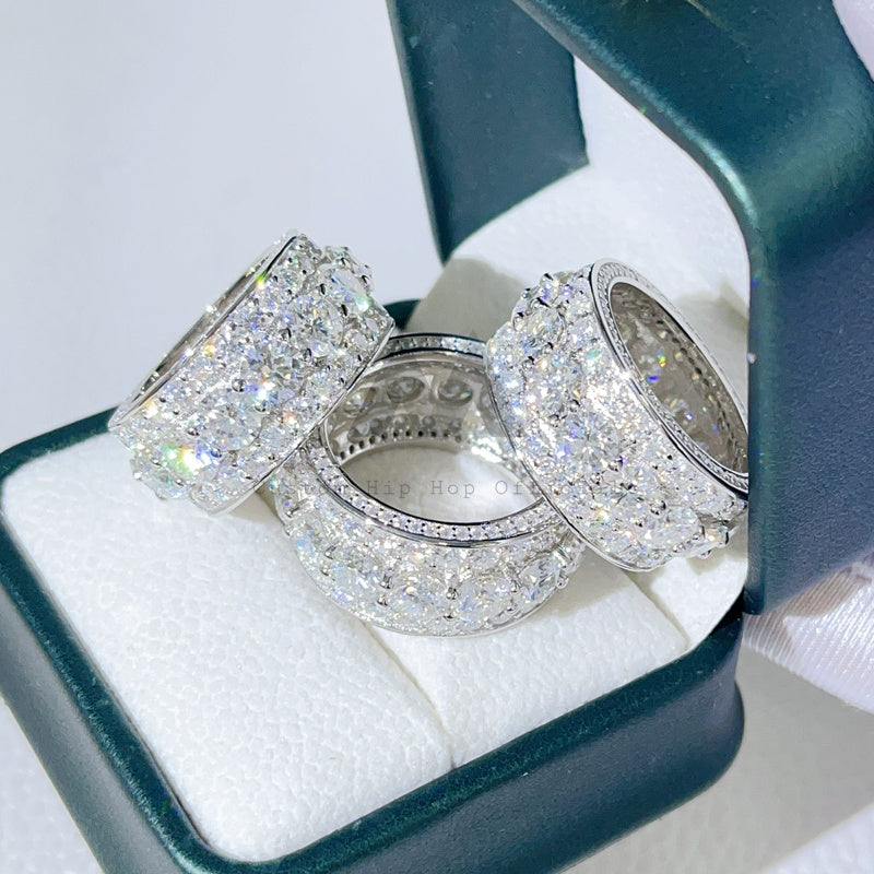 Лидер продаж, кольцо вечности с муассанитом VVS и бриллиантами для мужчин
