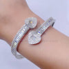 Hip hop jewelry featuring white gold color 925 silver baguette cut moissanite heart bangle bracelet0