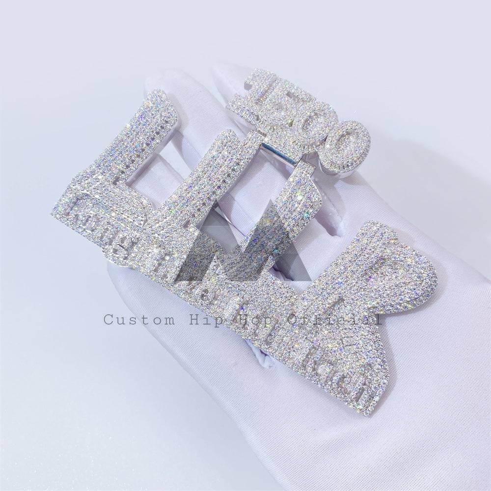 Pingente de nome personalizado com diamante VVS Moissanite 10k 14k 18k ouro