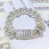 Hip hop jewelry featuring Pass Diamond Tester 18MM Moissanite Cuban Bracelet with Baguette Moissanite1