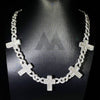 12MM Diamond Cross Infinity Link Chain 14K Gold