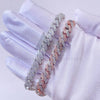 8MM Moissanite Cuban Link Bracelet sparkles, showcased in elegant white glove.