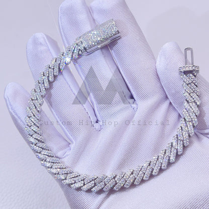 8MM VVS Moissanite Cuban Link Bracelet Iced Out Hip Hop Accessory1