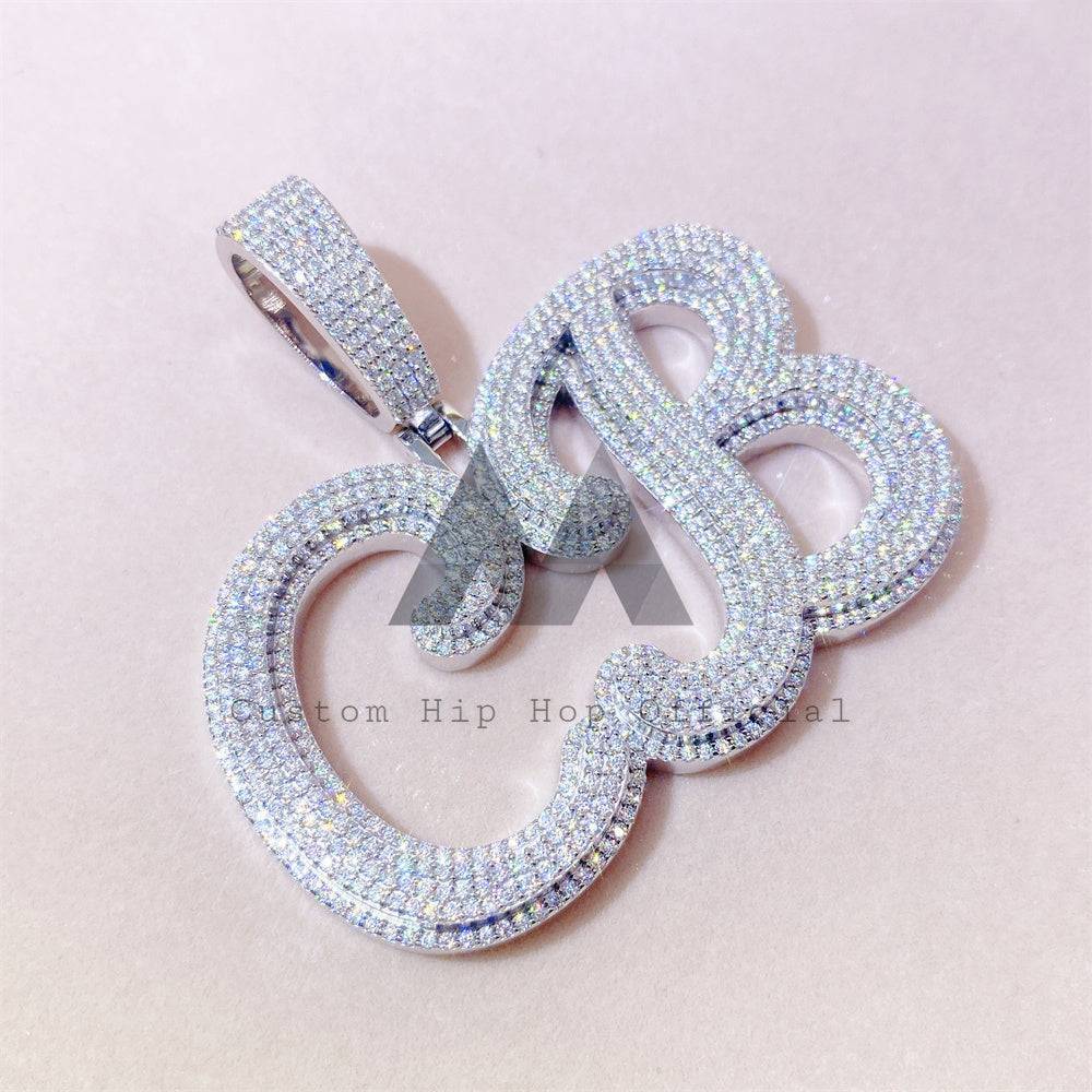 10k 14k 18k White Gold Custom Letter CB Iced Out Moissanite Pendant Hip Hop Style