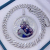 3 inch Double Sided Spinning Baguette Cut VVS Moissanite Custom Photo Pendant