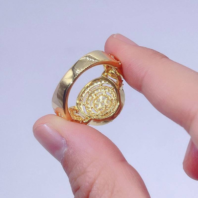 Anel de prata esterlina 925 VVS Moissanite banhado a ouro 14K