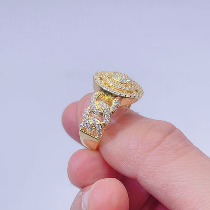 Anel de prata esterlina 925 VVS Moissanite banhado a ouro 14K