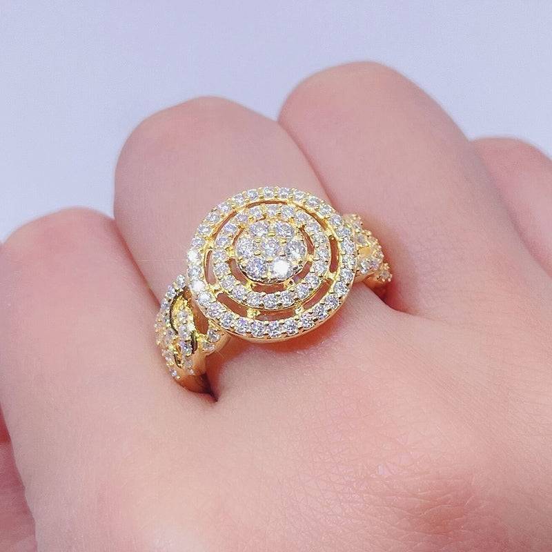 14K Gold Plating Sterling Silver 925 VVS Moissanite Iced Out Ring