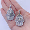 Hip Hop Iced Out Sterling Silver VVS Baguette Moissanite Hamsa Pendant