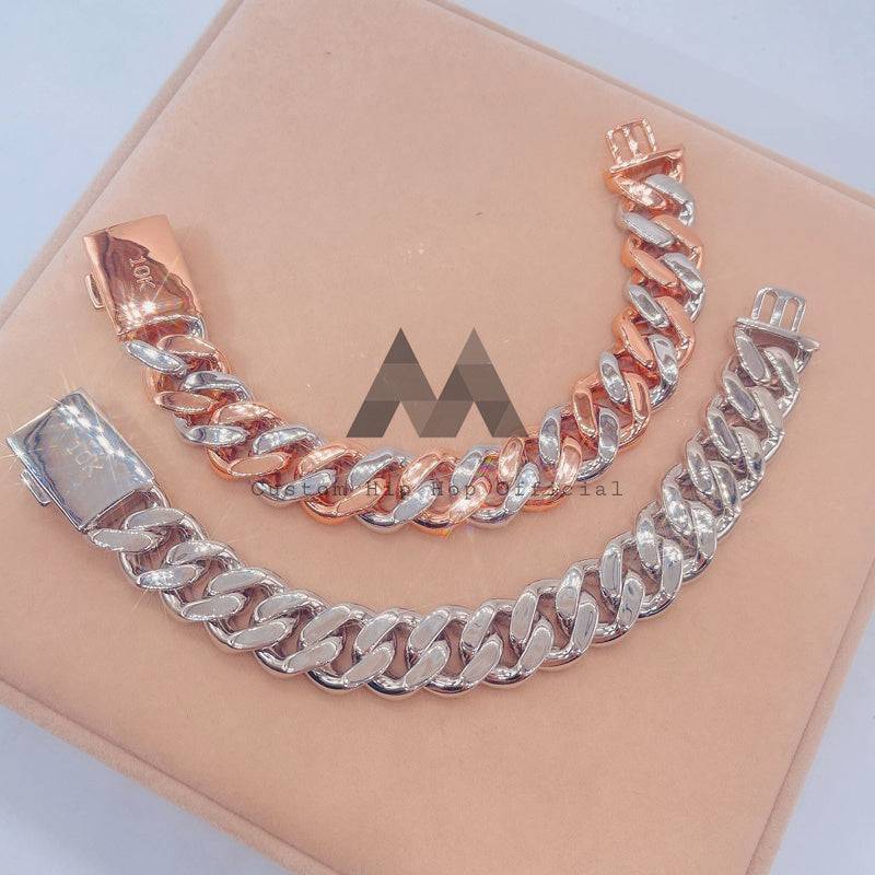 18MM Baguette Moissanite Diamond Cuban Link Bracelet Hip Hop Iced Out0