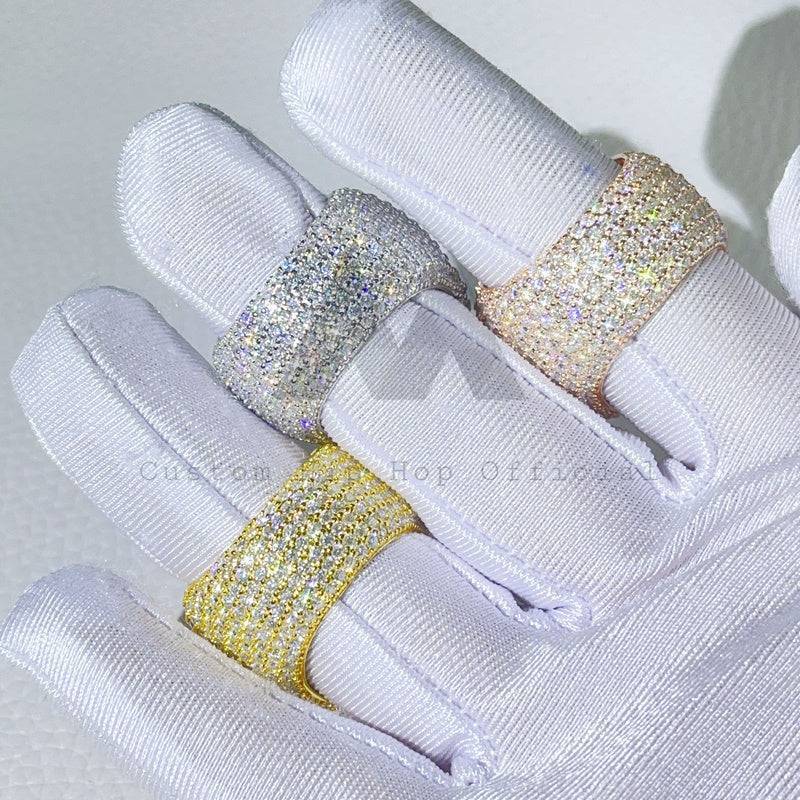 Iced out VVS Moissanite Baguette Cross Finger Ring in Hip Hop Jewelry style3