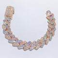 Rose Gold 2 Tone Moissanite Cuban Link Bracelet Sterling Silver Iced Out Hip Hop Jewelry2