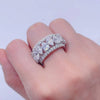 Hip hop jewelry featuring Pear Cut and Round Brilliant Cut VVS Moissanite Eternity Ring in a Luxury Style0