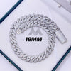 VVS Moissanite Diamond-Encrusted 18MM Cuban Chain in Solid Silver3