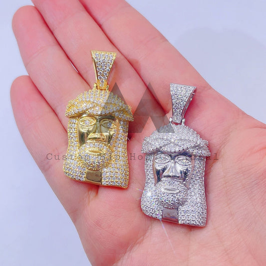 Ювелирные изделия в стиле рэпера, мужское модное ожерелье Iced Out Иисус с VVS Муассанитом