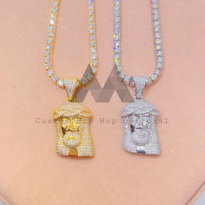 Ювелирные изделия в стиле рэпера, мужское модное ожерелье Iced Out Иисус с VVS Муассанитом