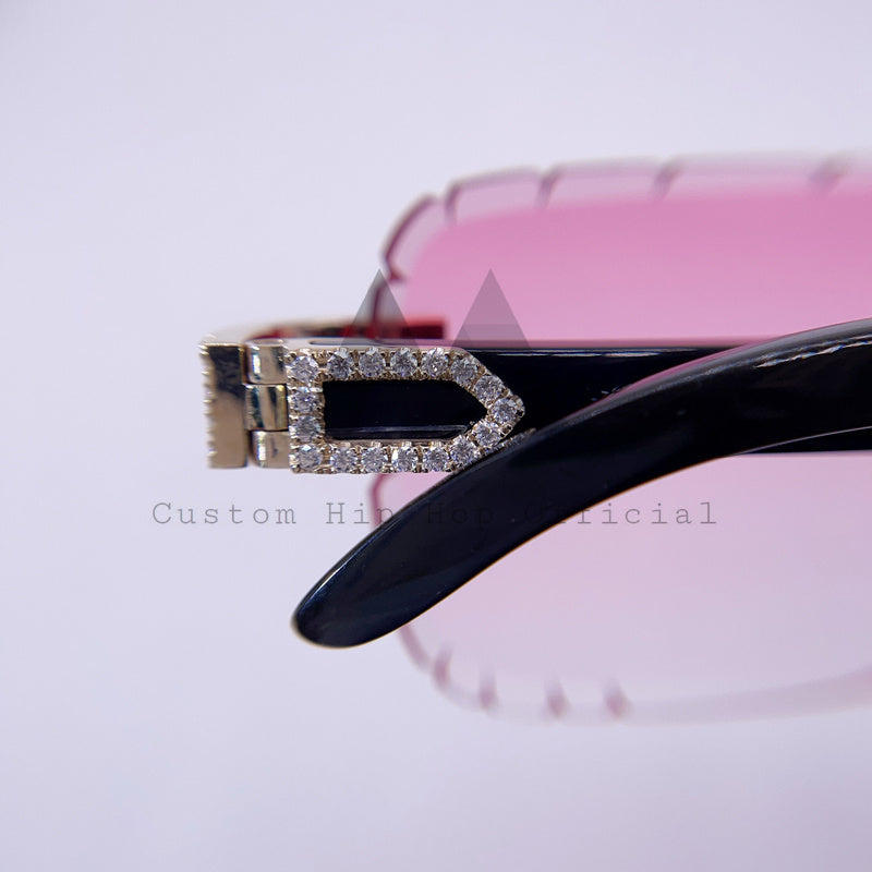Солнцезащитные очки Bauguette с невидимой застежкой из 10-каратного розового золота VVS с муассанитом