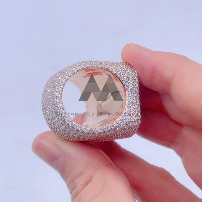 Кольцо из розового золота и стерлингового серебра в стиле хип-хоп с буквой B на заказ