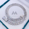 Hip hop jewelry VVS Moissanite Cuban Chain for Men - 925 Silver with White Gold Plating