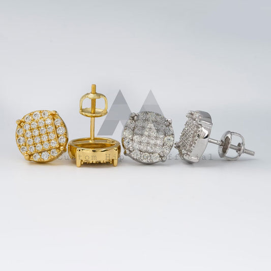 Round Moisanite Studs Earrings With VVS Moissanite Diamond GRA Certificated