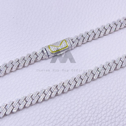 925 Silver 8MM 2 Rows Cuban Chain with Custom Enamel Effect Logo Clasp2