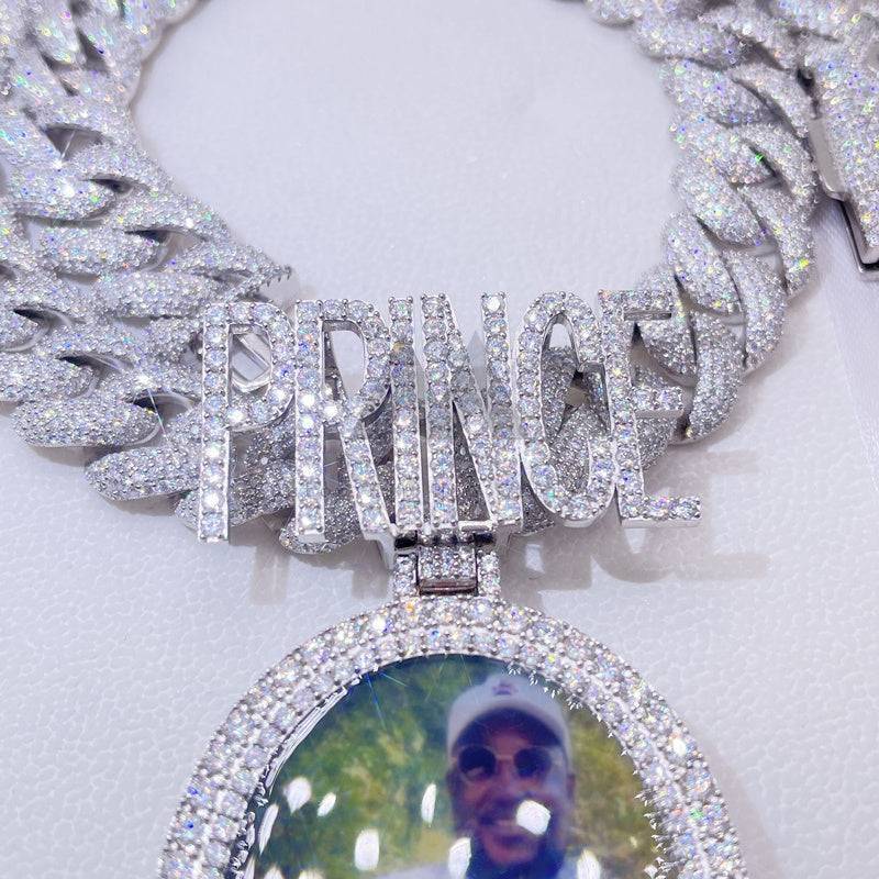 Custom Prince Bail Pendant with VVS Moissanite 3 inch Memory Photo0