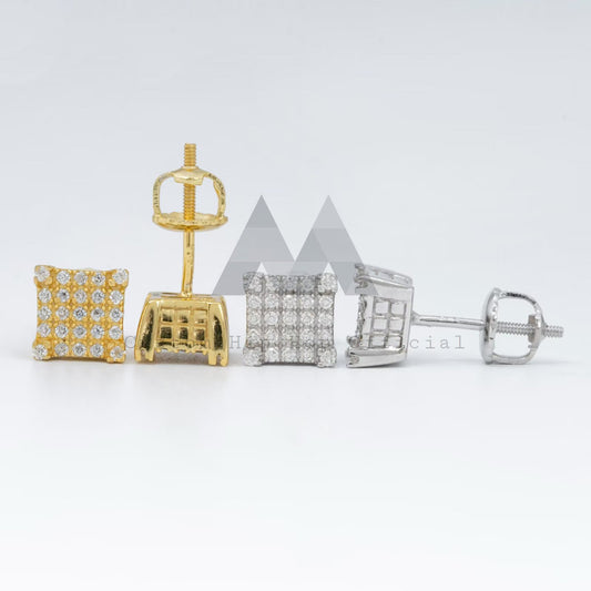 Квадратные серьги-гвоздики VVS с муассанитом и бриллиантами в стиле хип-хоп, серебро 925 пробы