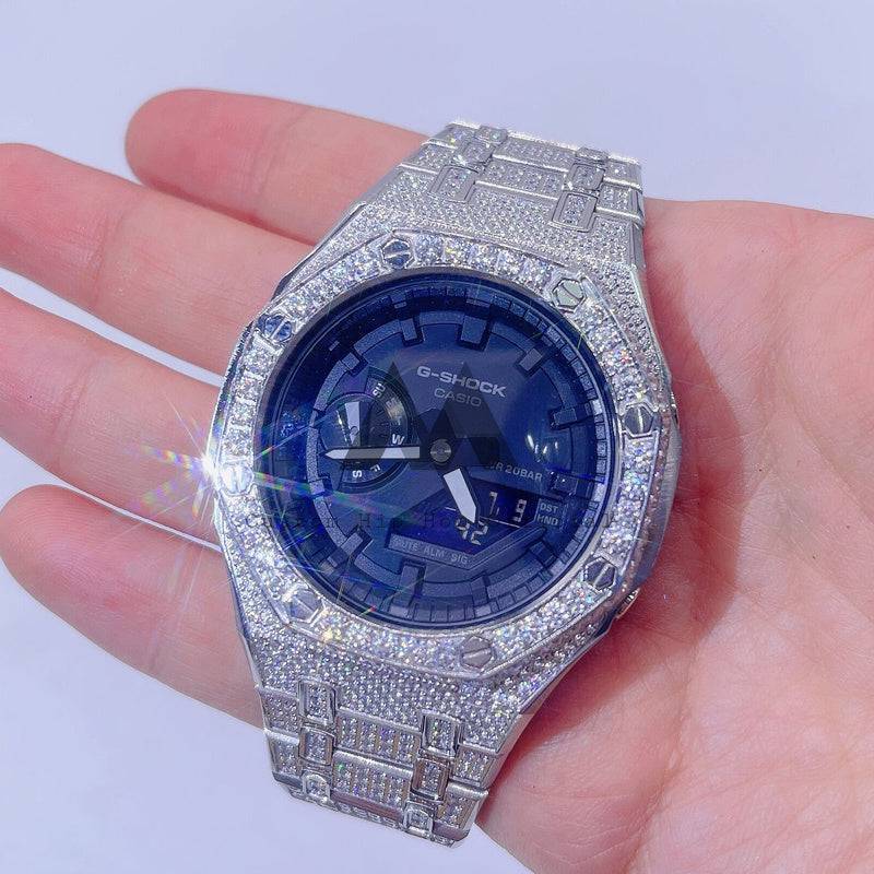 Iced Out Hip Hop GA2100 Watch with VVS Moissanite Diamonds