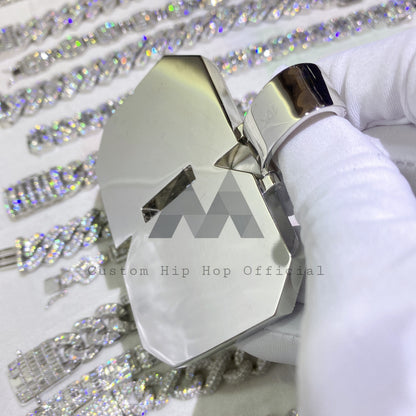 VVS Baguette Moissanite Diamond Initial Letter Pendant Hip Hop Iced Out