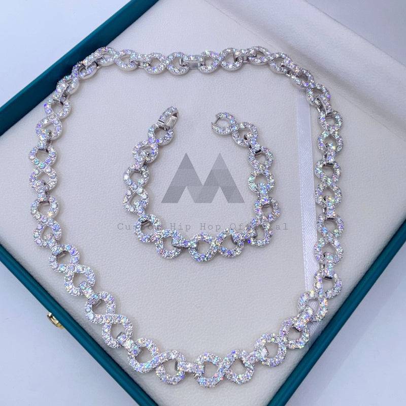 Iced Out 925 Silver Moissanite Infinity Chain Hip Hop Jewelry