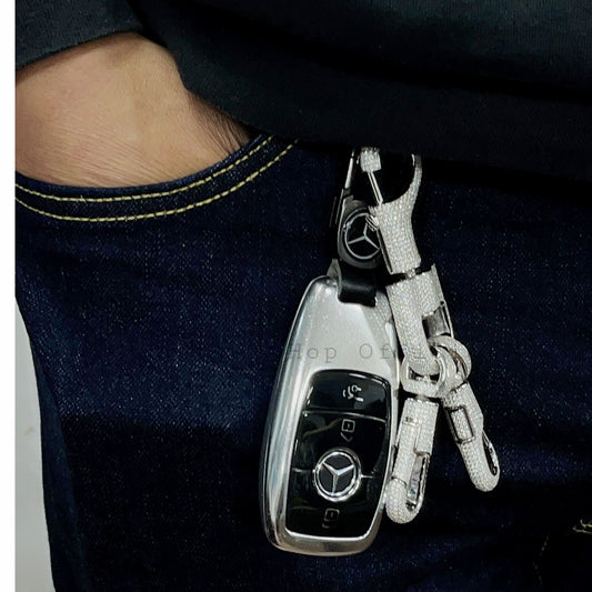 Уникальный дизайн, брелок для ключей из твердого серебра с муассанитом VVS на заказ
