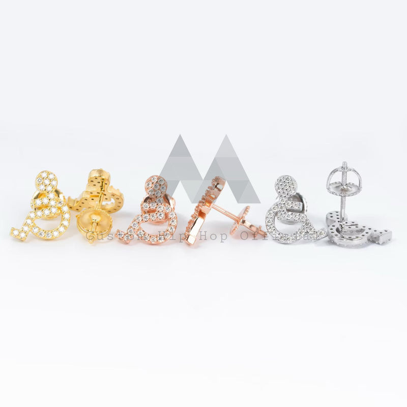 Hip hop jewelry featuring Emoji Stud Earrings with VVS Moissanite for Men