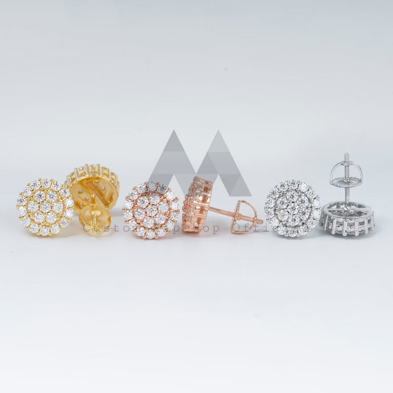 Стильные классические мужские серьги-гвоздики VVS с муассанитом и бриллиантами в стиле хип-хоп