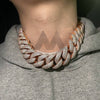 Iced Out Hip Hop Jewelry 26MM VVS Moissanite Cuban Chain in Rose Gold