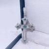 White Mix Blue Moissanite Cross Pendant Charm in Hip Hop Style for Men1