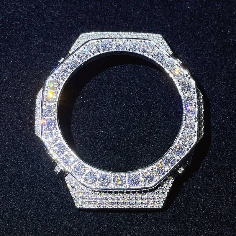 GA2100 Moissanite Relógio Moldura Capa Apenas Prata Esterlina Hip Hop Iced Out