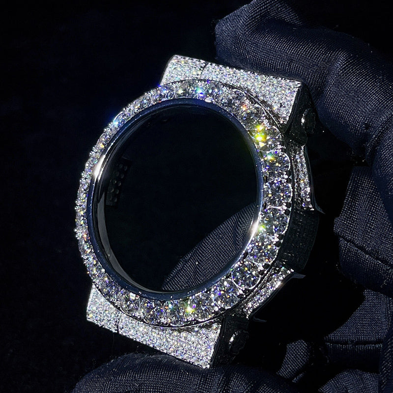 Hip hop jewelry featuring G Shock GA100 GA110 custom made iced out Moissanite watch bezel cover0
