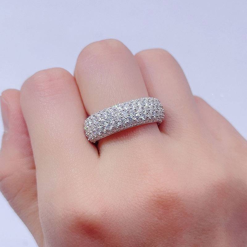 Iced Out Hip Hop Jewelry featuring VVS Moissanite Diamond Eternity Ring with 3, 4, and 5 Rows1