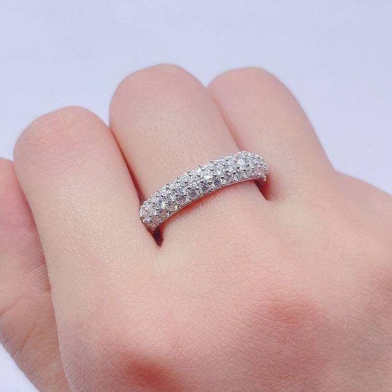 Iced Out Hip Hop Jewelry featuring VVS Moissanite Diamond Eternity Ring with 3, 4, and 5 Rows2