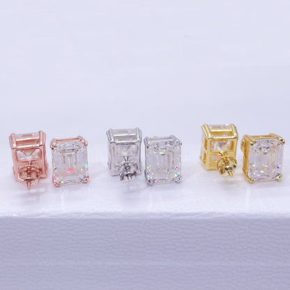 Brincos de diamante GRA habilitados em ouro rosa VVS Moissanite com parafuso traseiro
